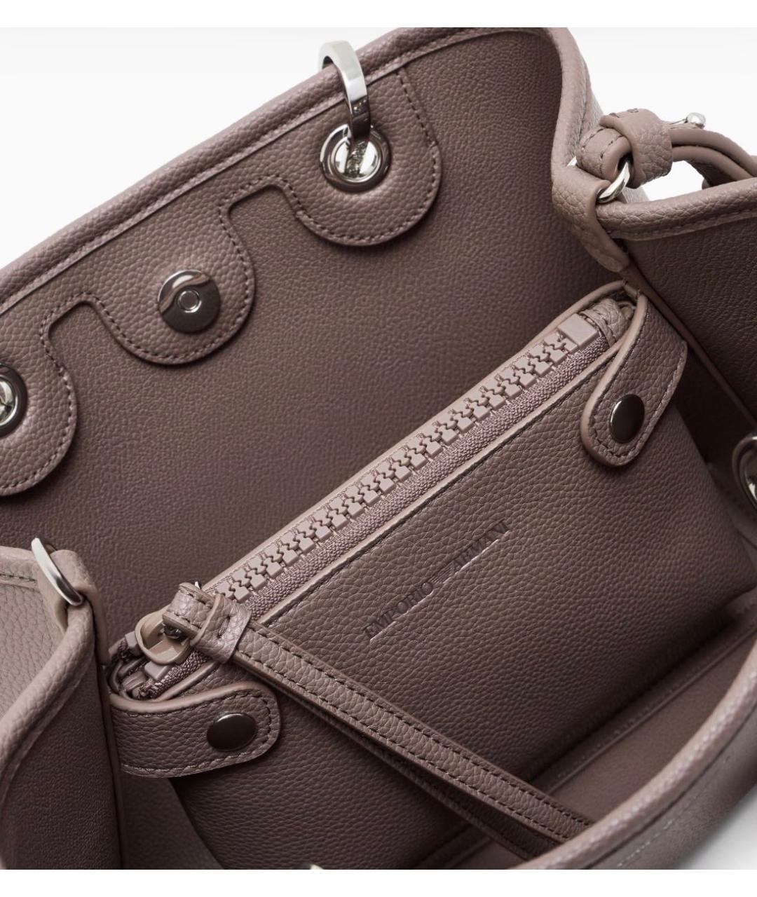 EMPORIO ARMANI Бежевая сумка тоут из искусственной кожи, фото 4