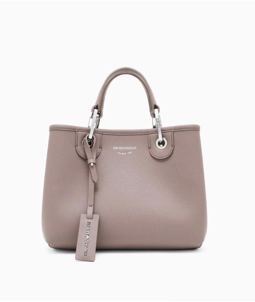 EMPORIO ARMANI Бежевая сумка тоут из искусственной кожи, фото 8