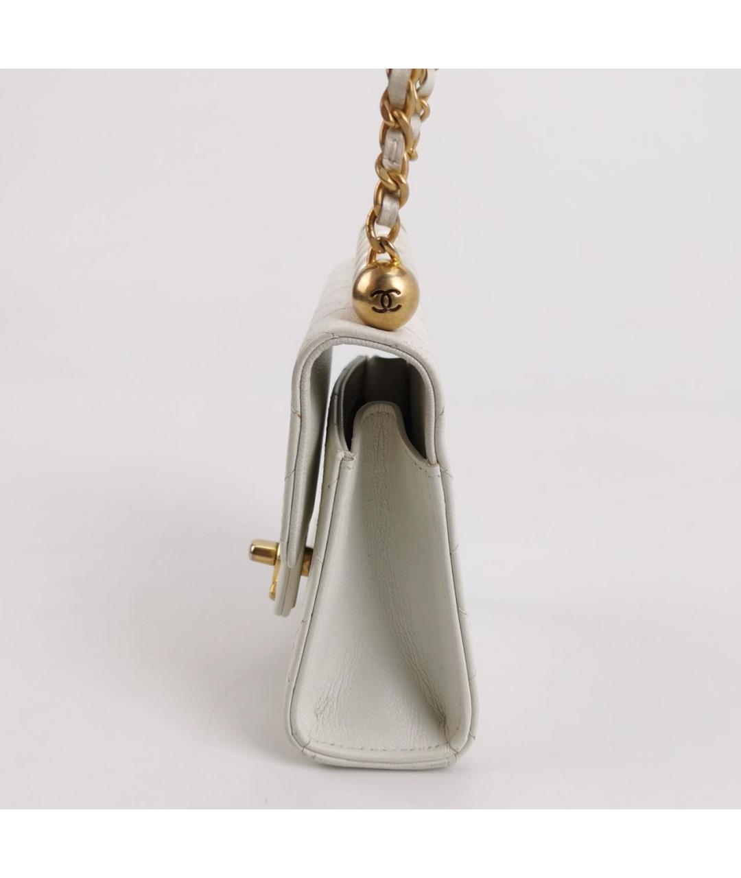 CHANEL Белая кожаная сумка через плечо, фото 2