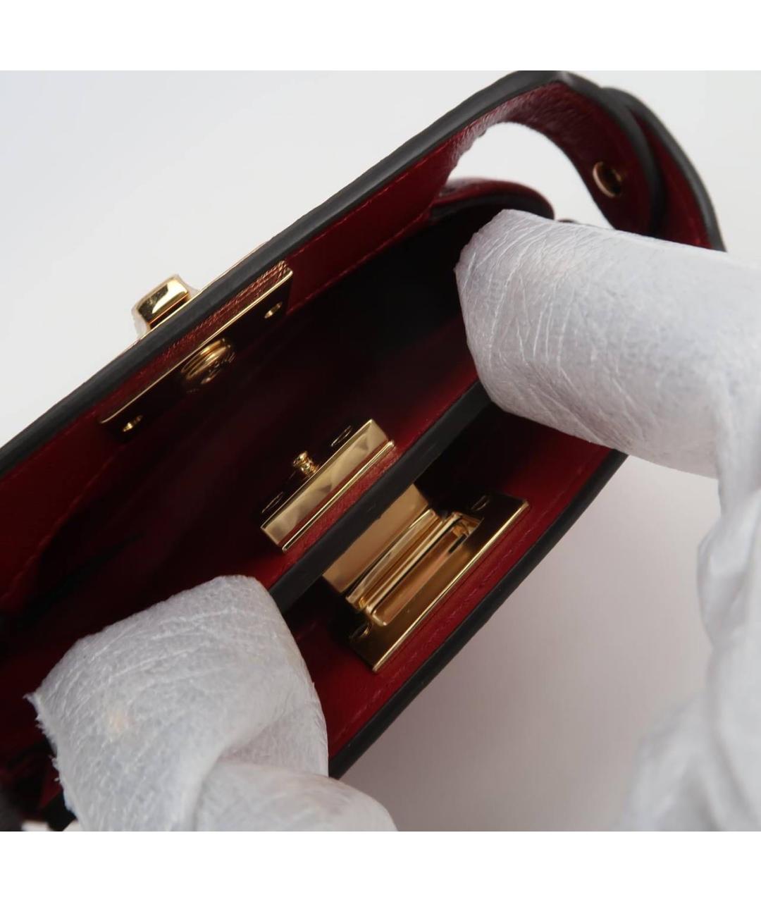 FENDI Красная кожаная сумка с короткими ручками, фото 6