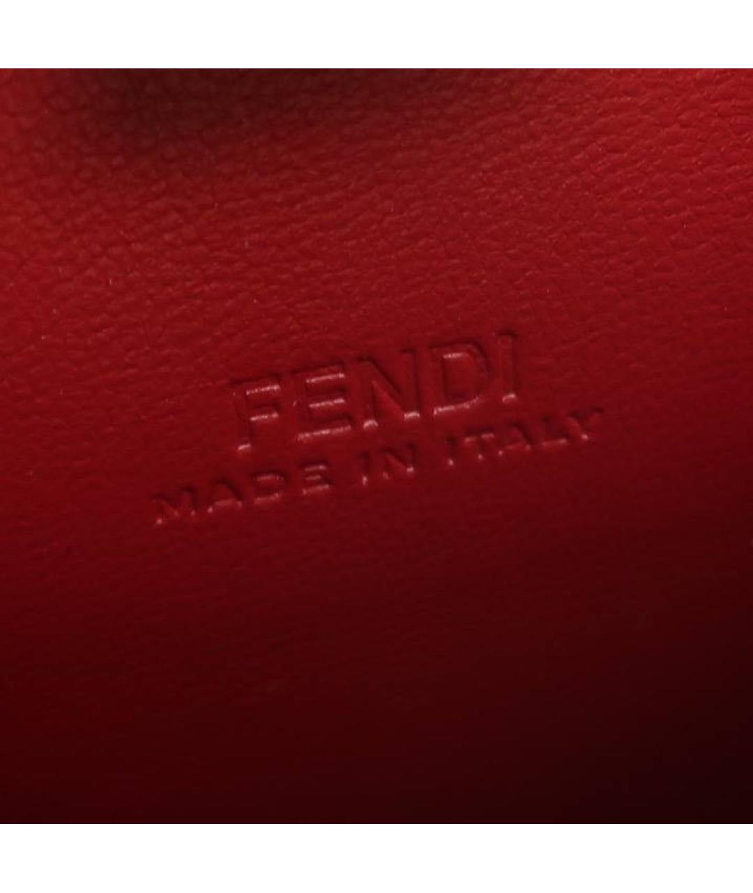 FENDI Красная кожаная сумка с короткими ручками, фото 7