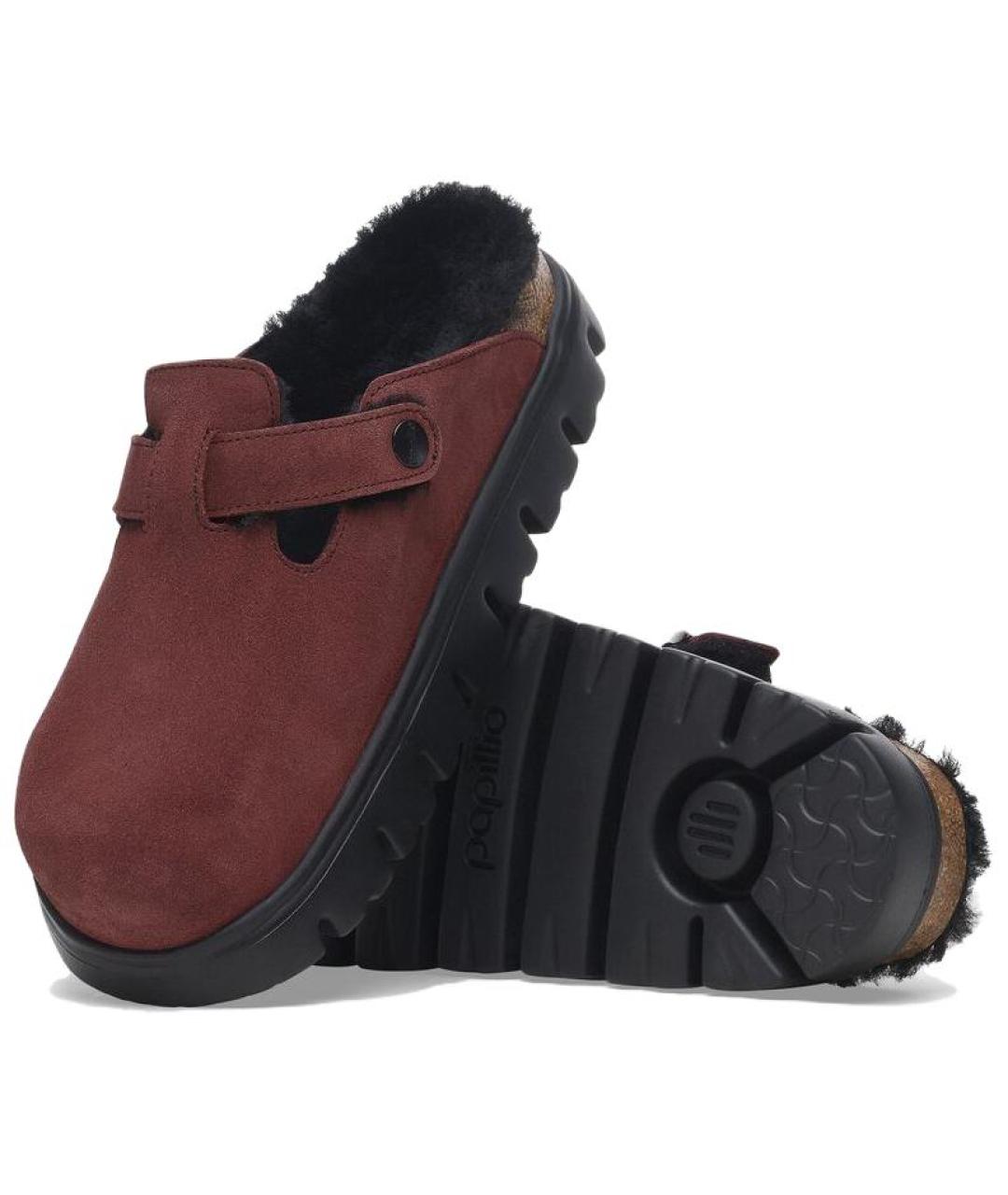 BIRKENSTOCK Красные замшевые мюли, фото 6