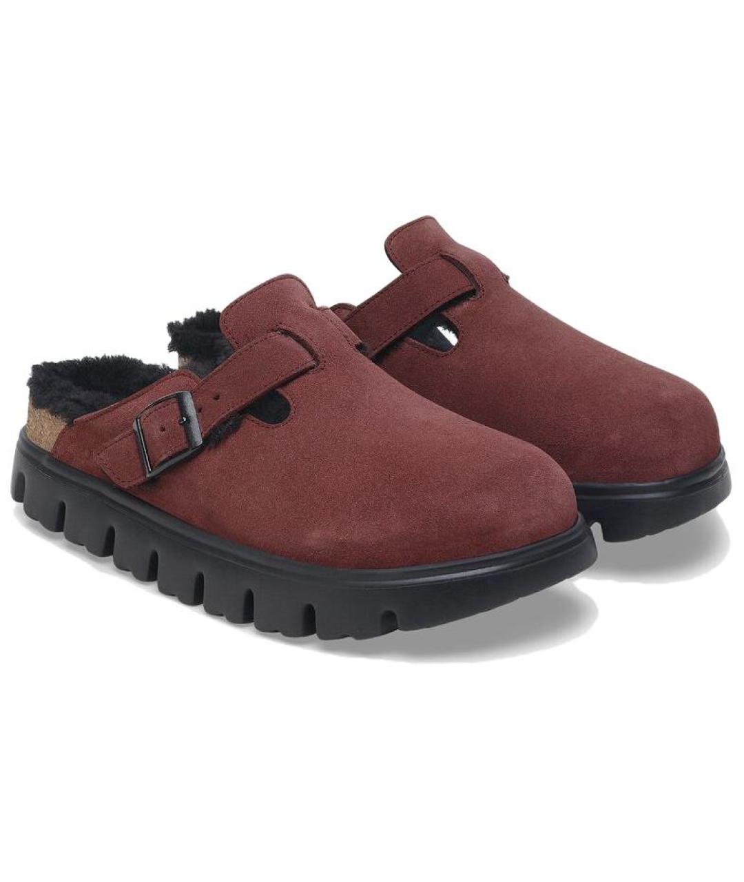 BIRKENSTOCK Красные замшевые мюли, фото 4