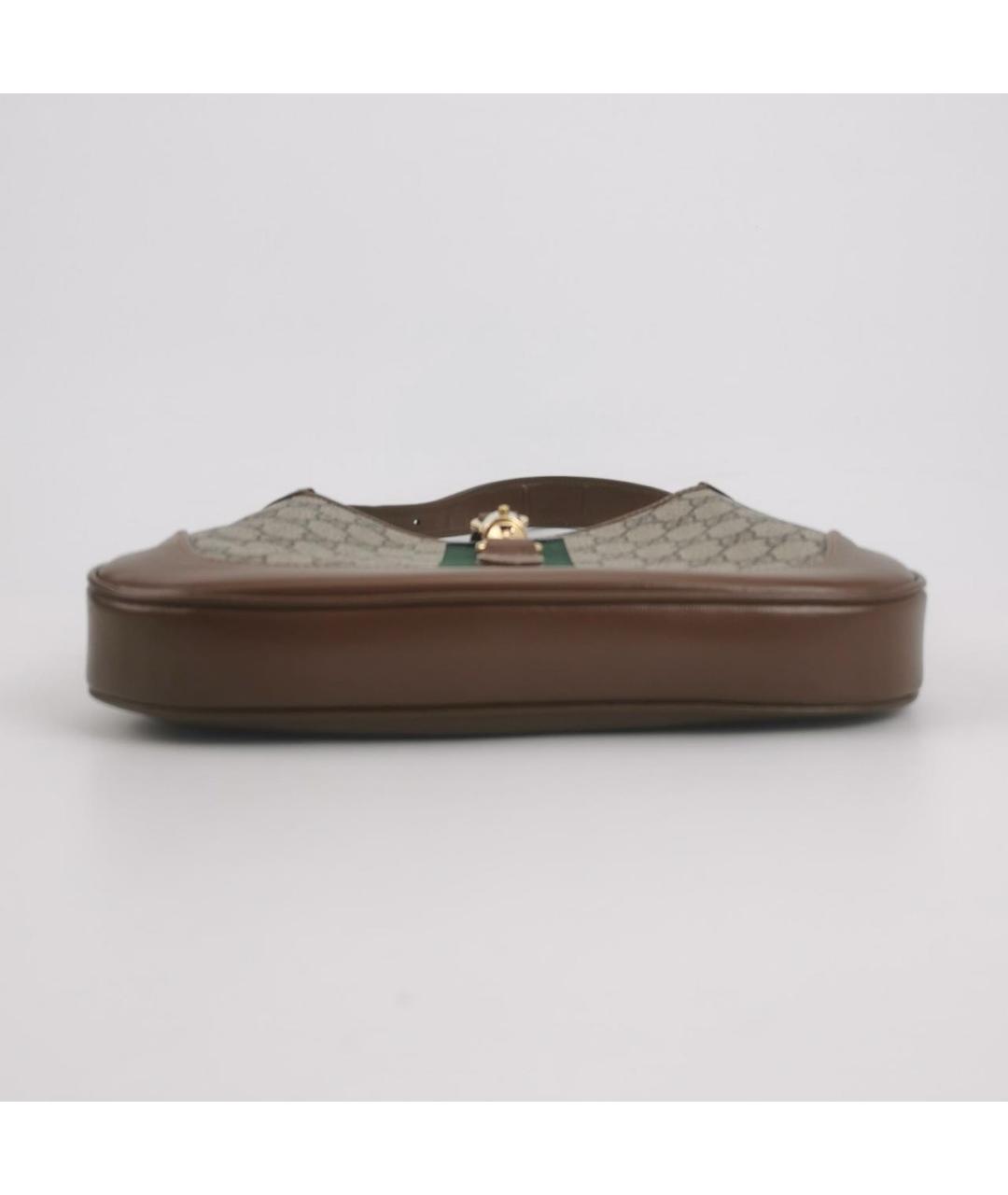 GUCCI Коричневая кожаная сумка через плечо, фото 4