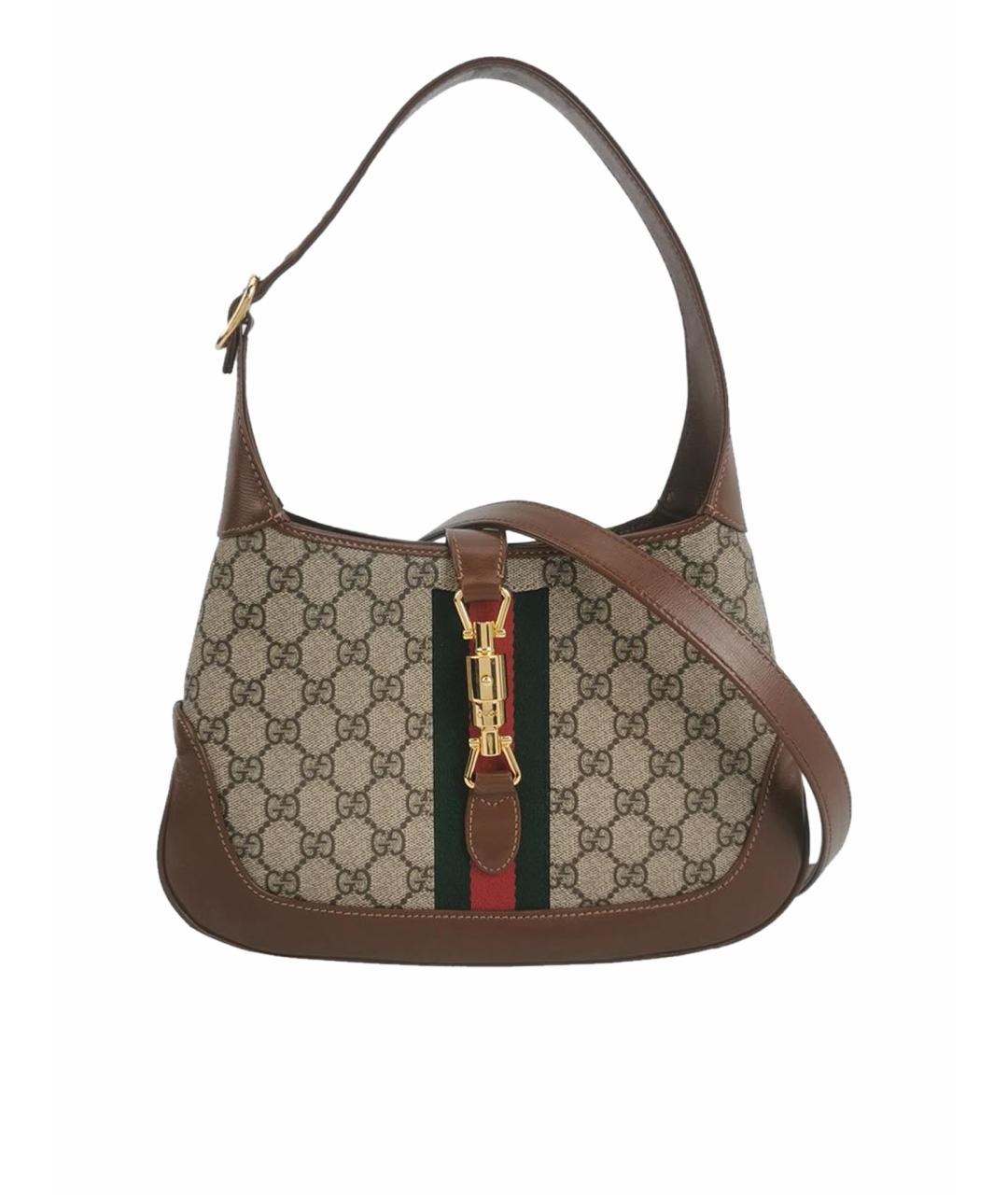 GUCCI Коричневая кожаная сумка через плечо, фото 1