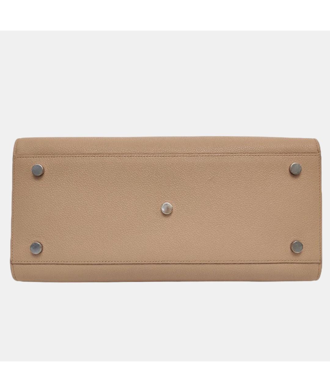 SAINT LAURENT Бежевая кожаная сумка тоут, фото 4