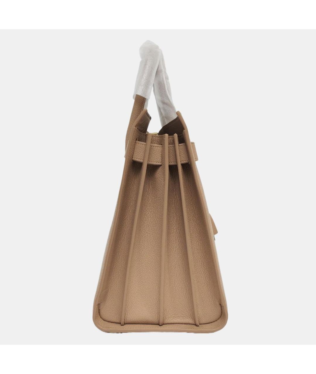 SAINT LAURENT Бежевая кожаная сумка тоут, фото 2