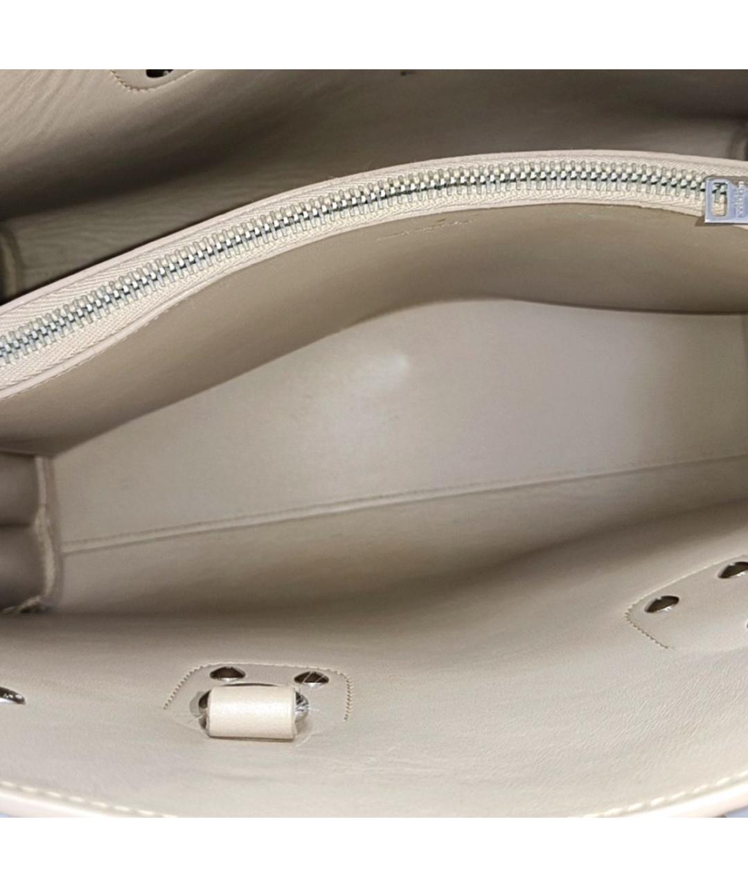 SAINT LAURENT Бежевая кожаная сумка тоут, фото 6