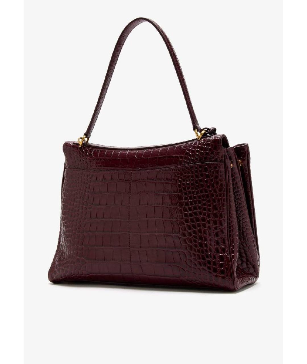 BALENCIAGA Бордовая кожаная сумка через плечо, фото 5