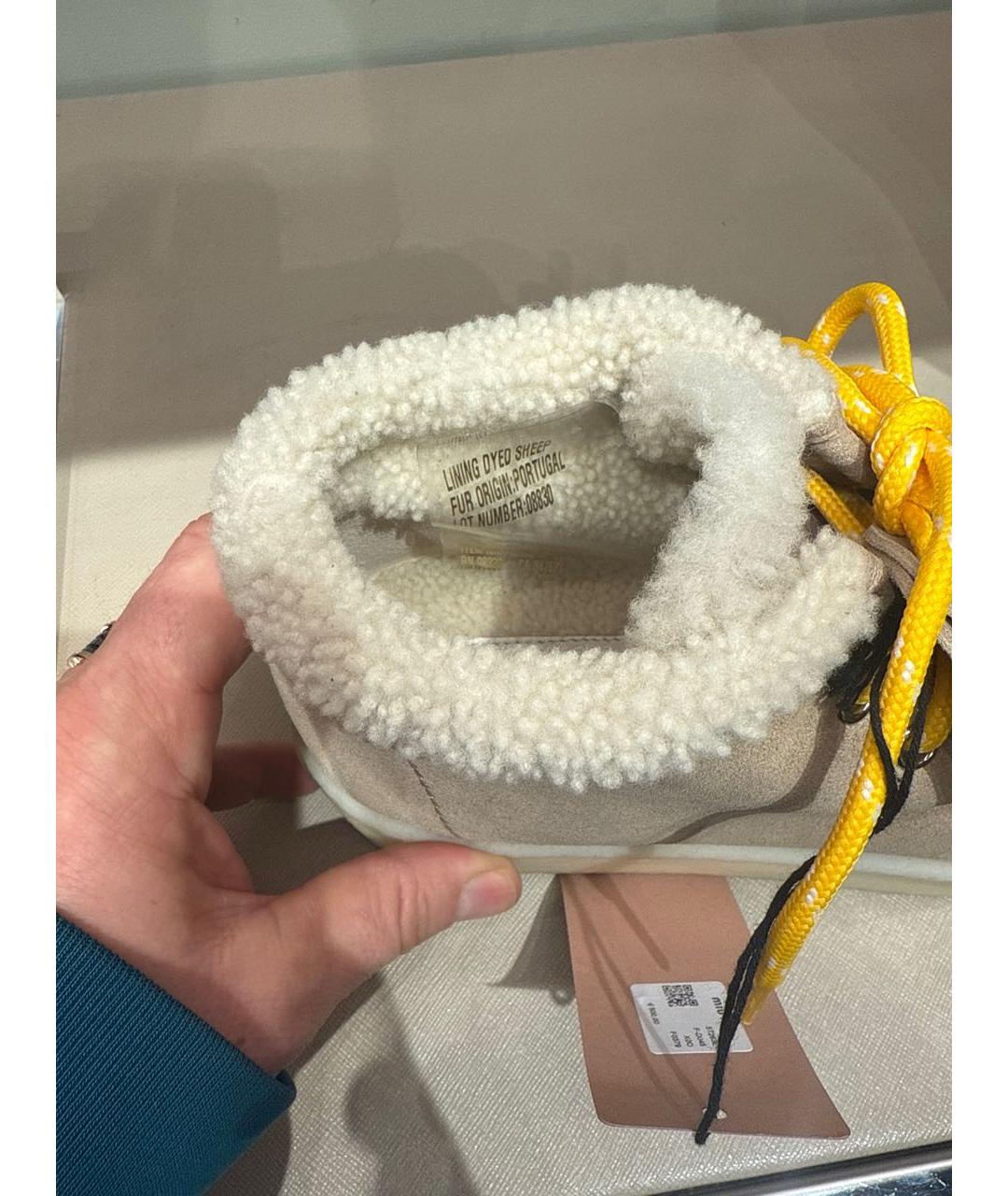 MIU MIU Бежевые замшевые ботинки, фото 2