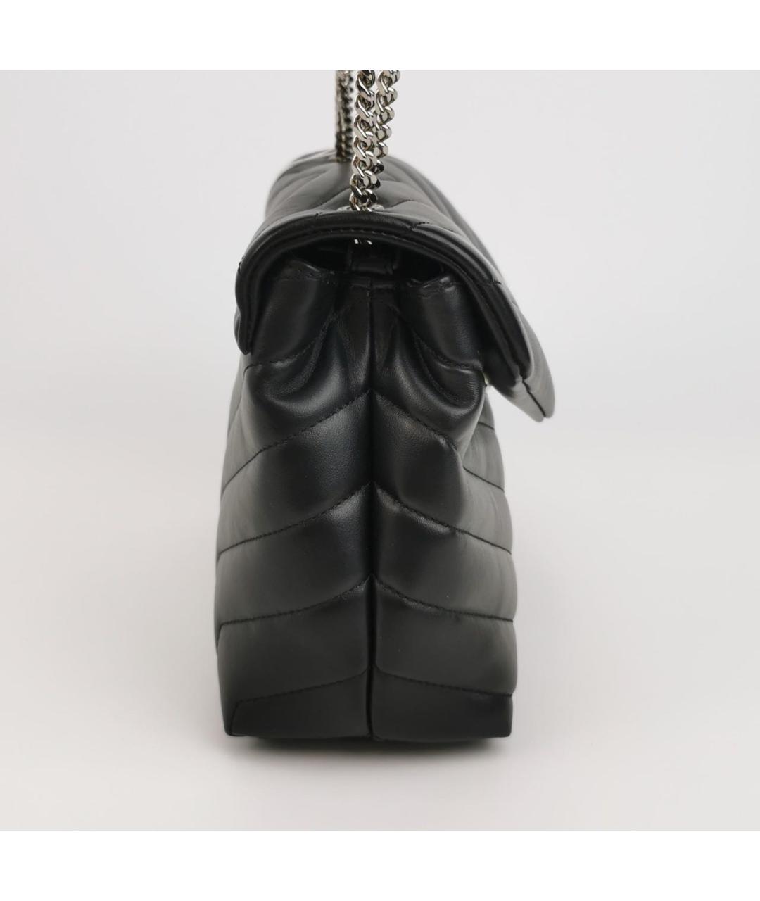 SAINT LAURENT Черная кожаная сумка через плечо, фото 2