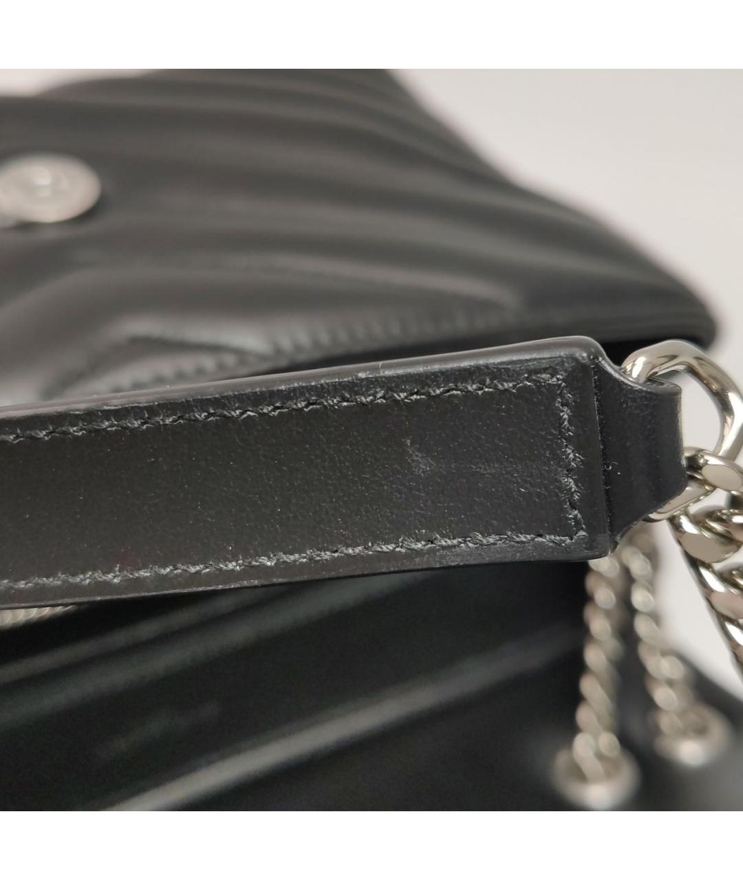 SAINT LAURENT Черная кожаная сумка через плечо, фото 6