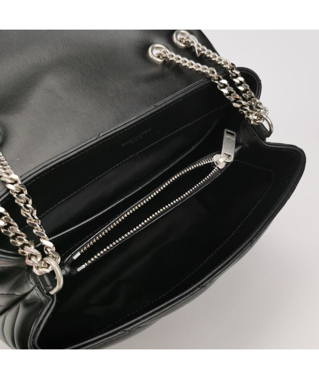 SAINT LAURENT Черная кожаная сумка через плечо, фото 5
