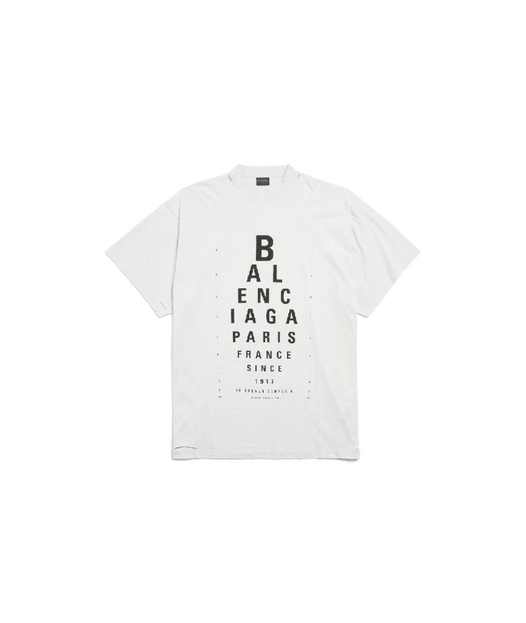 BALENCIAGA Белая хлопковая футболка, фото 1