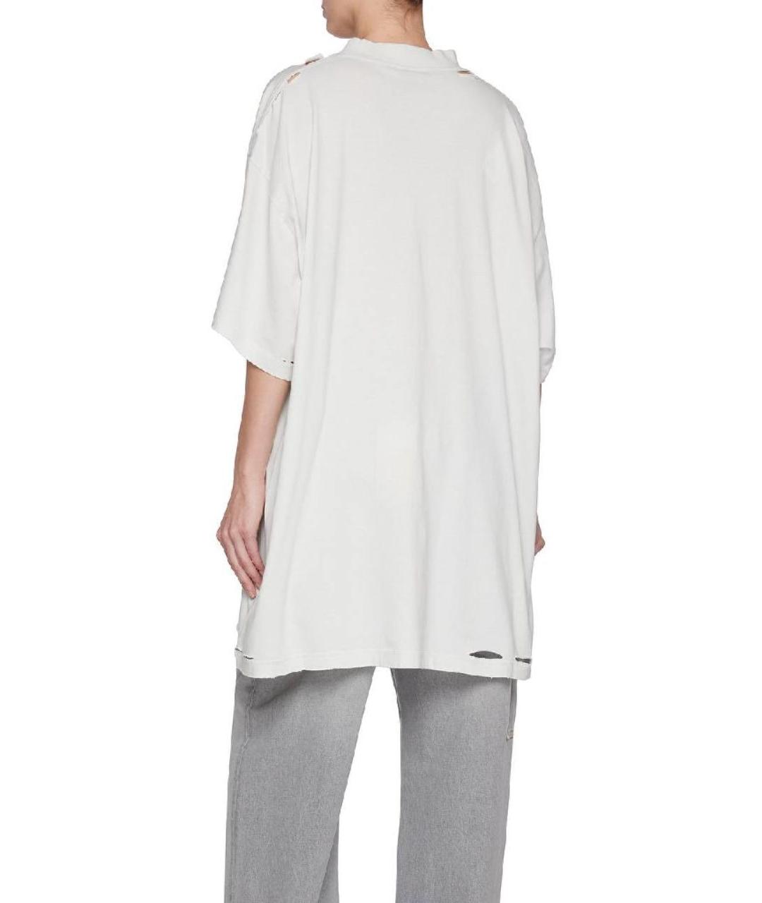 BALENCIAGA Белая хлопковая футболка, фото 5