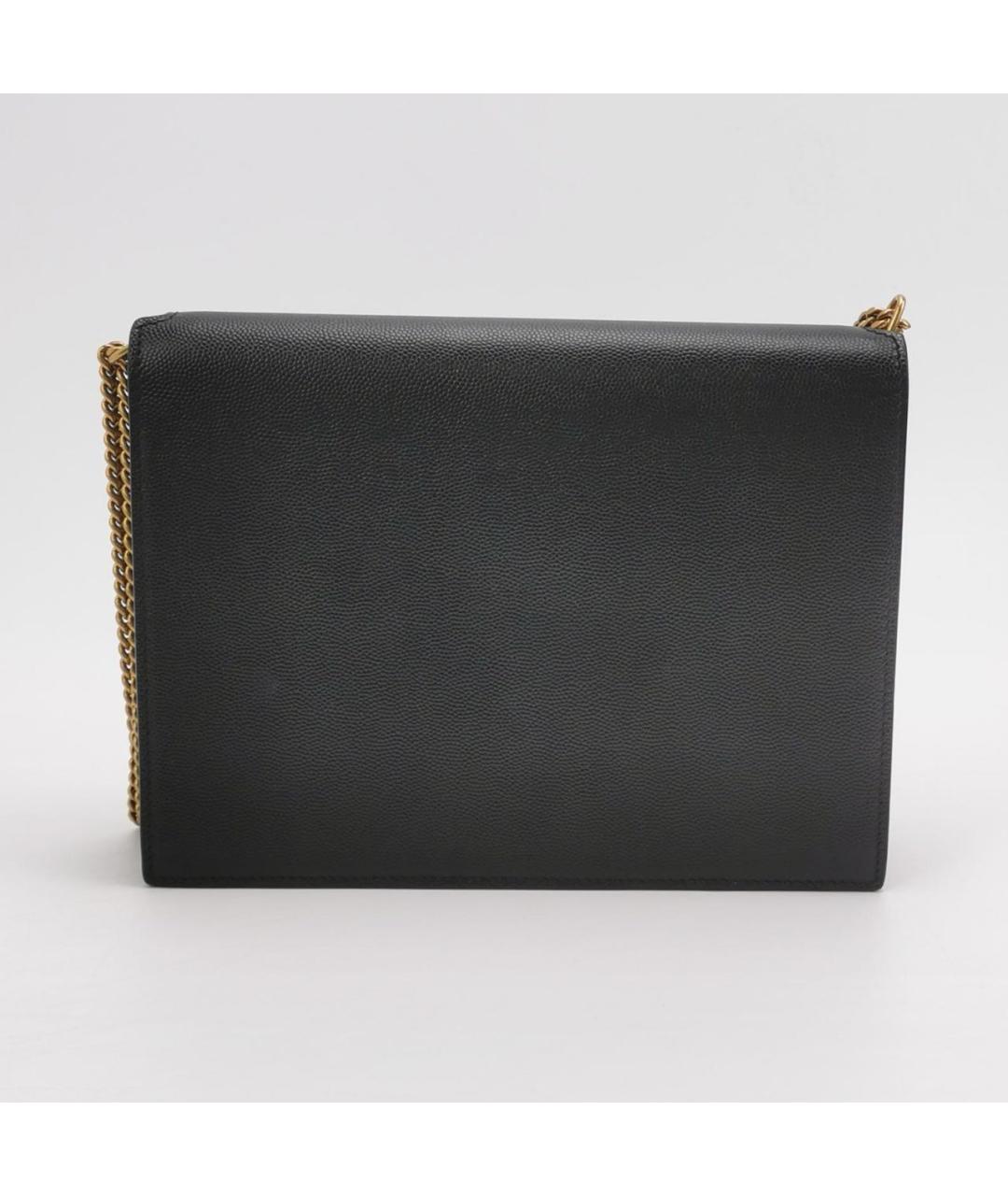 SAINT LAURENT Черная кожаная сумка через плечо, фото 4