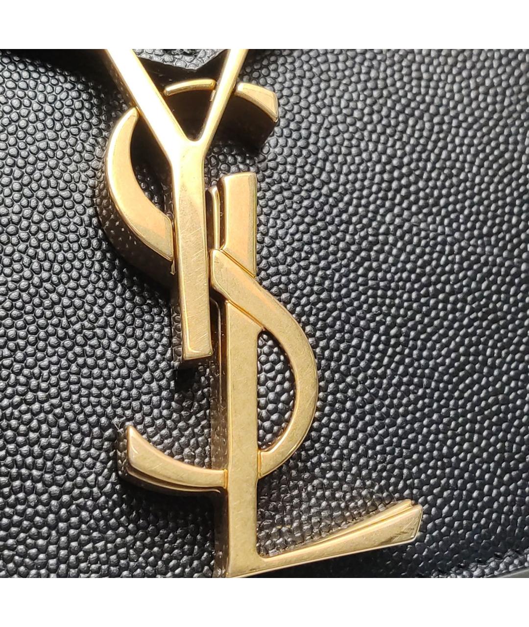 SAINT LAURENT Черная кожаная сумка через плечо, фото 6