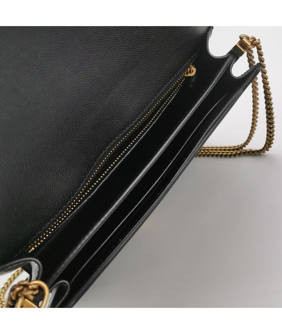 SAINT LAURENT Черная кожаная сумка через плечо, фото 5