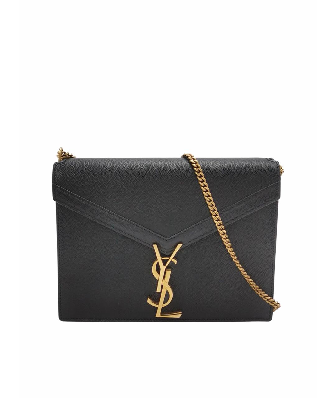 SAINT LAURENT Черная кожаная сумка через плечо, фото 1