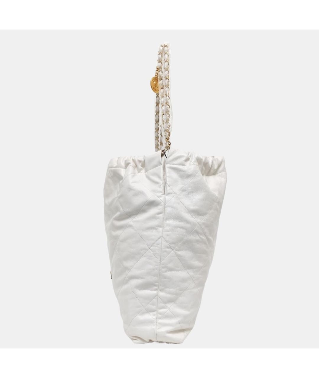 CHANEL Белая кожаная сумка тоут, фото 2