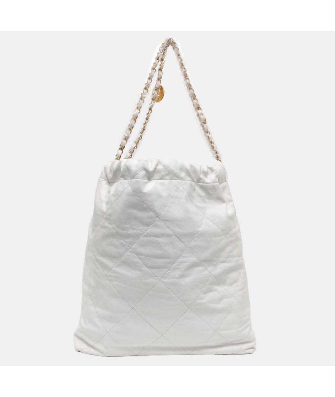CHANEL Белая кожаная сумка тоут, фото 4