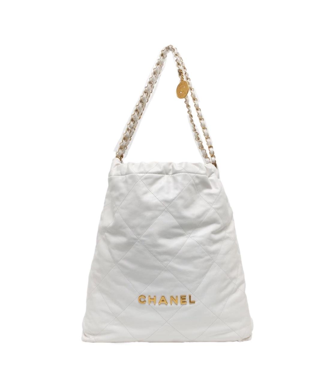 CHANEL Белая кожаная сумка тоут, фото 1