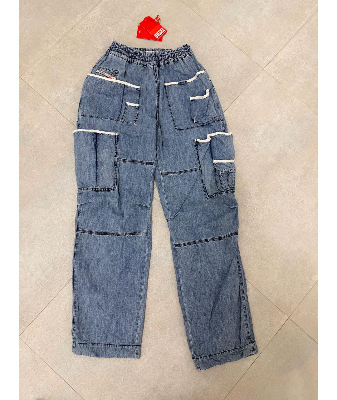 DIESEL Синие хлопковые прямые джинсы, фото 9