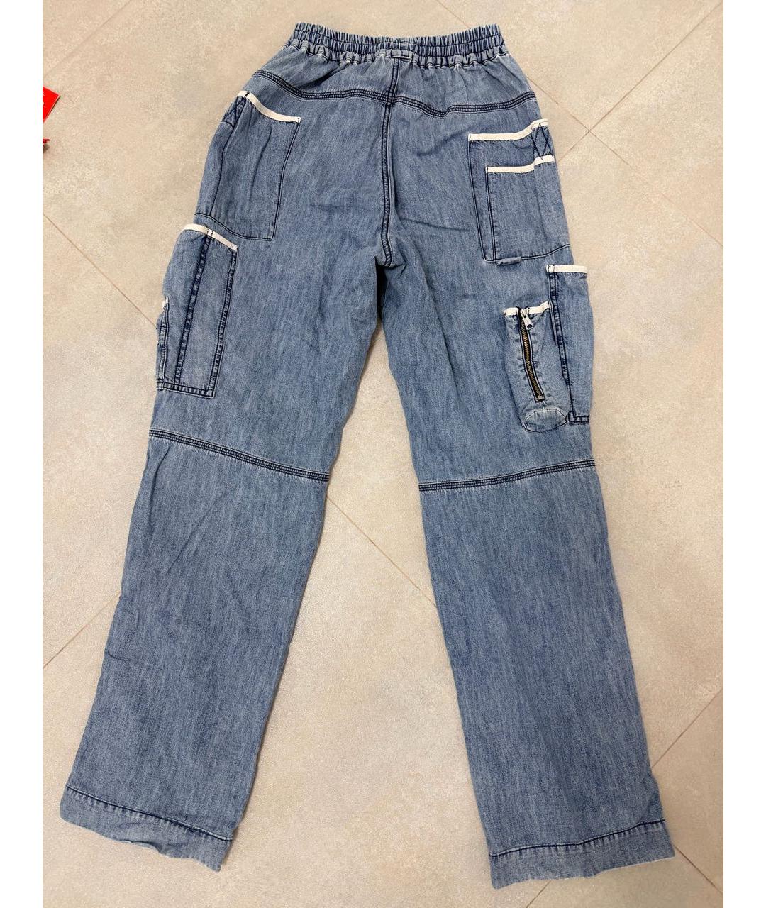 DIESEL Синие хлопковые прямые джинсы, фото 2