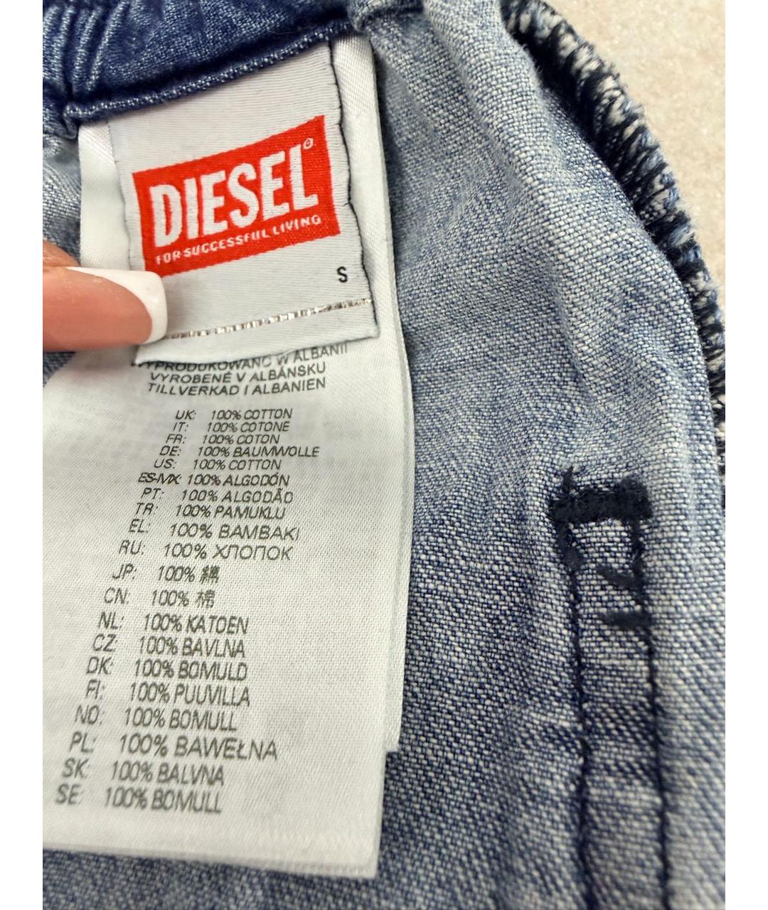 DIESEL Синие хлопковые прямые джинсы, фото 4