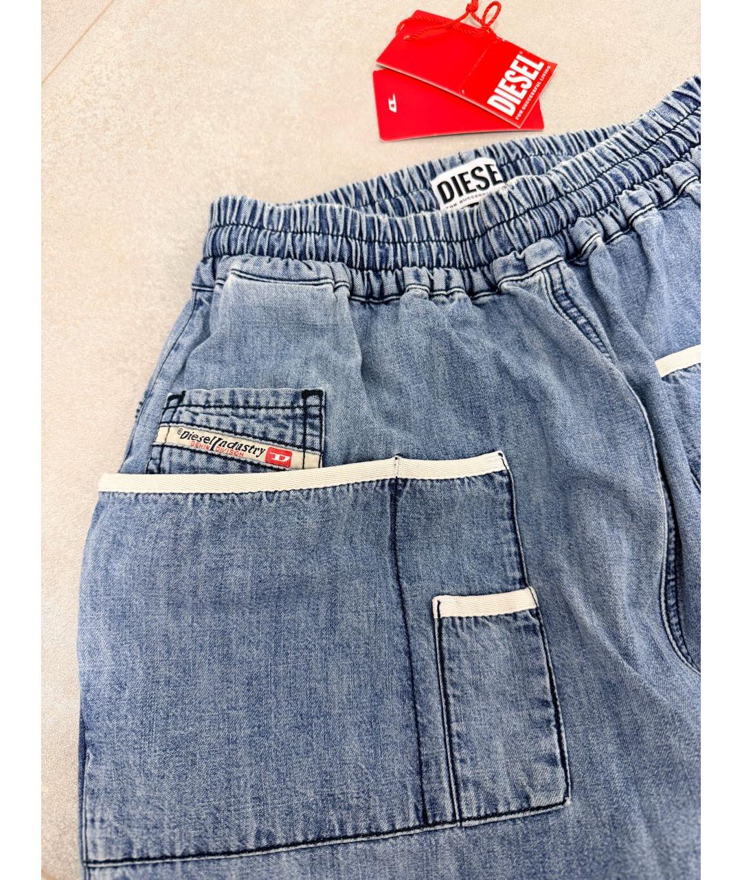 DIESEL Синие хлопковые прямые джинсы, фото 8