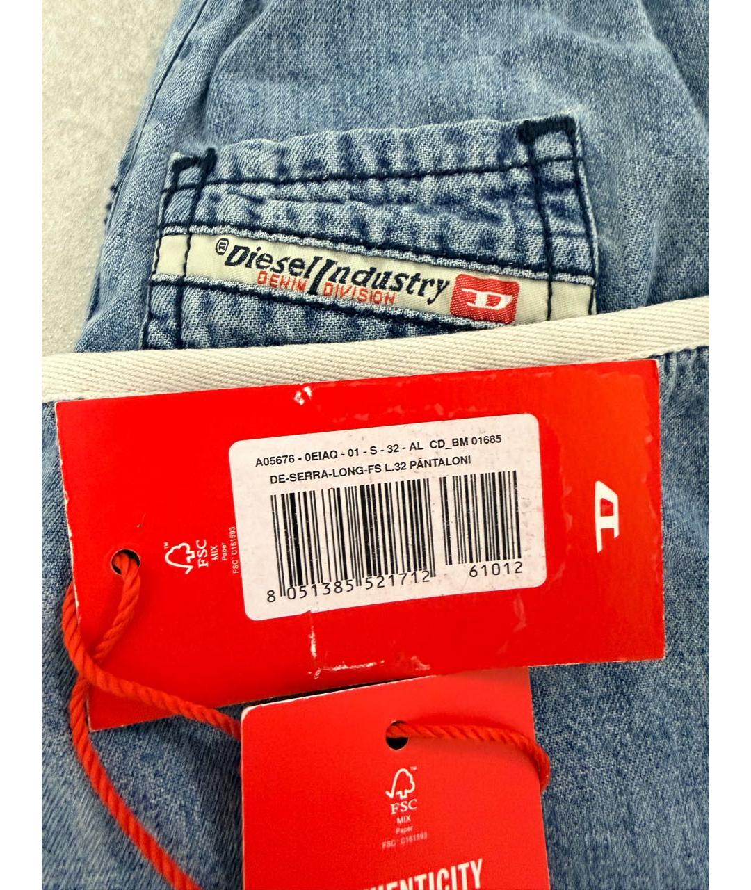 DIESEL Синие хлопковые прямые джинсы, фото 7