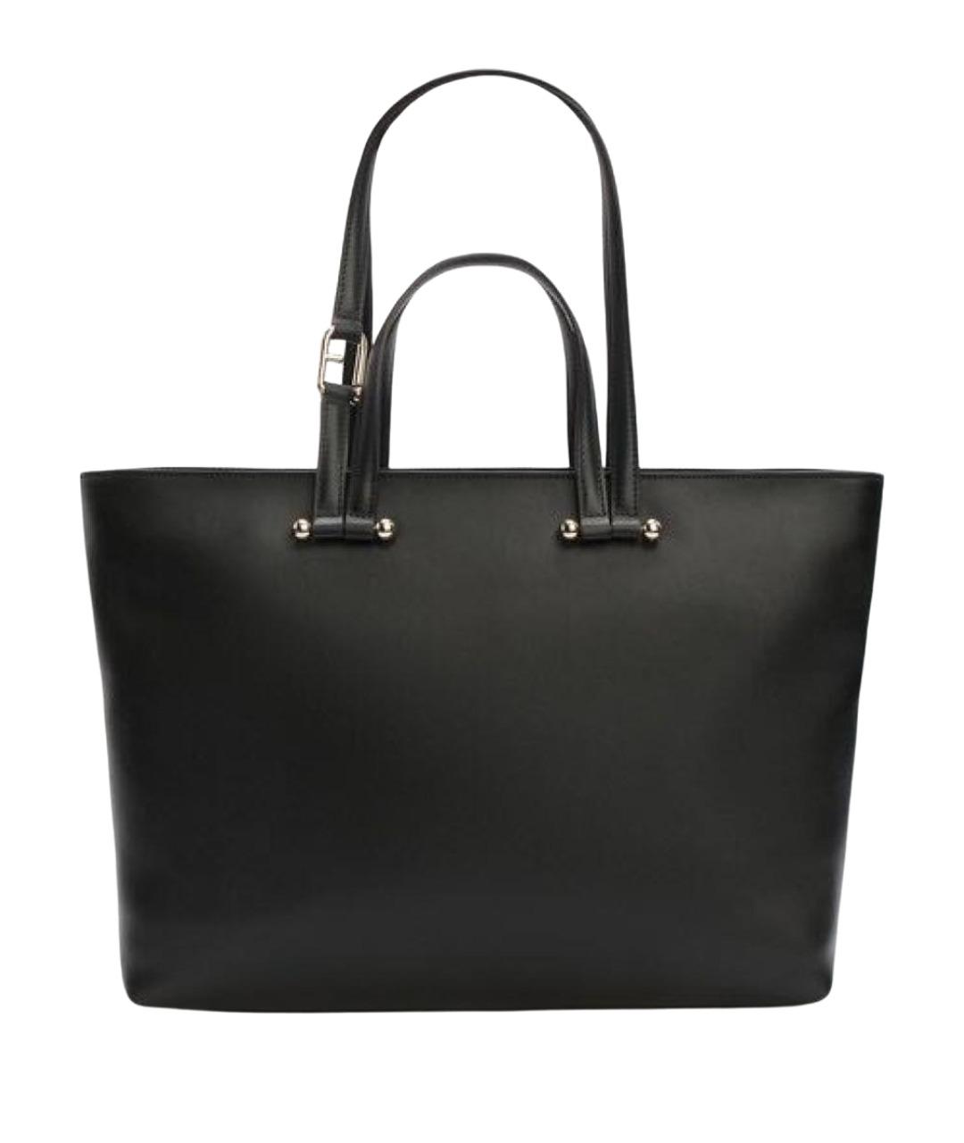 FURLA Черная кожаная сумка тоут, фото 1