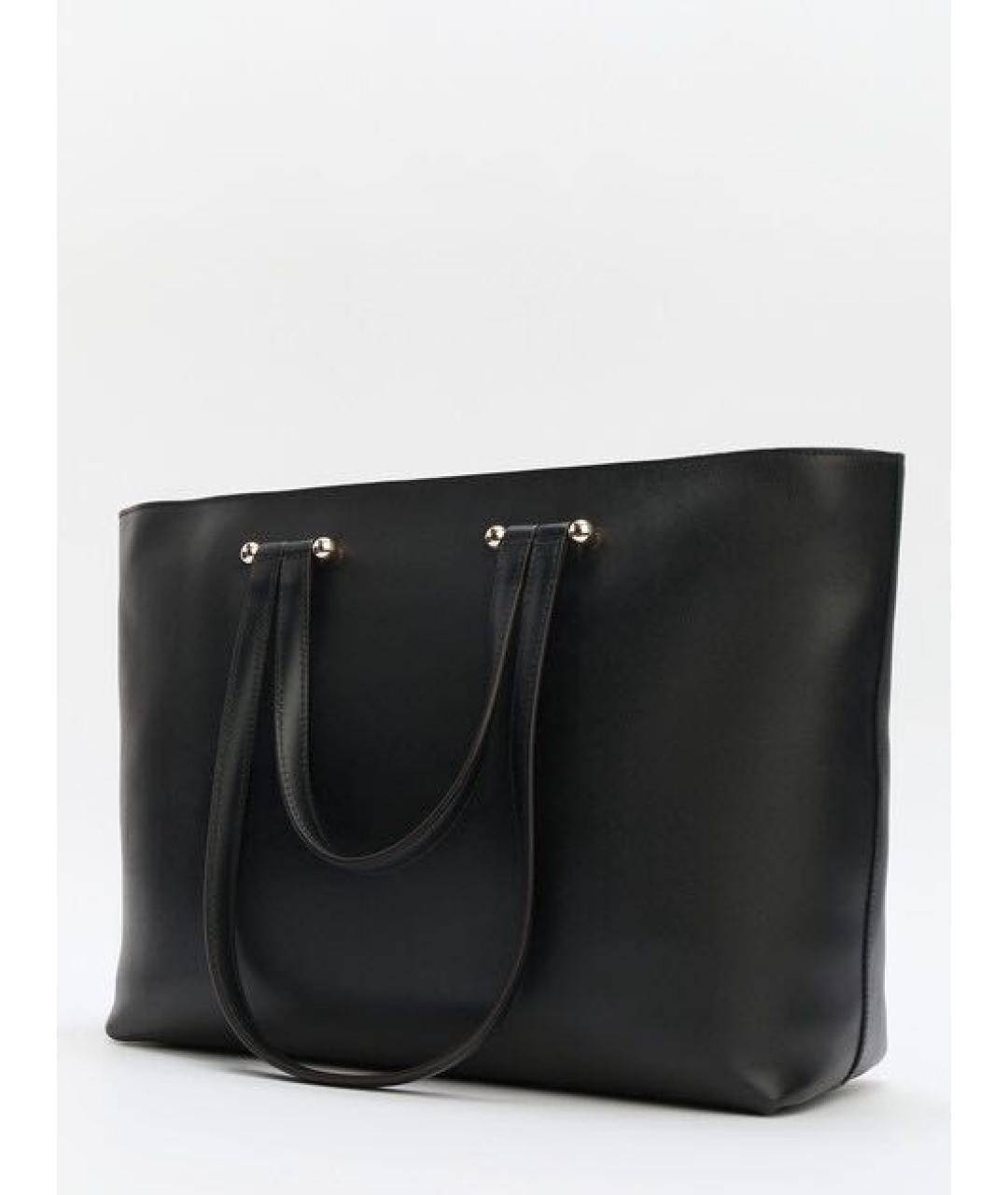 FURLA Черная кожаная сумка тоут, фото 2