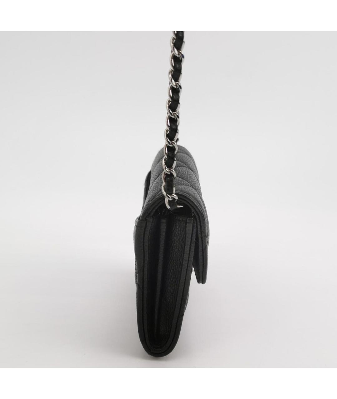 CHANEL Черная кожаная сумка через плечо, фото 3