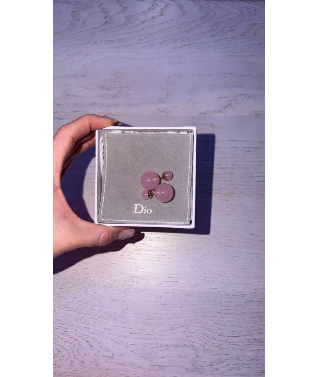 CHRISTIAN DIOR Розовые стеклянные серьги, фото 2
