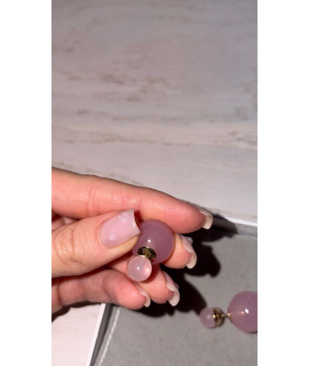CHRISTIAN DIOR Розовые стеклянные серьги, фото 3