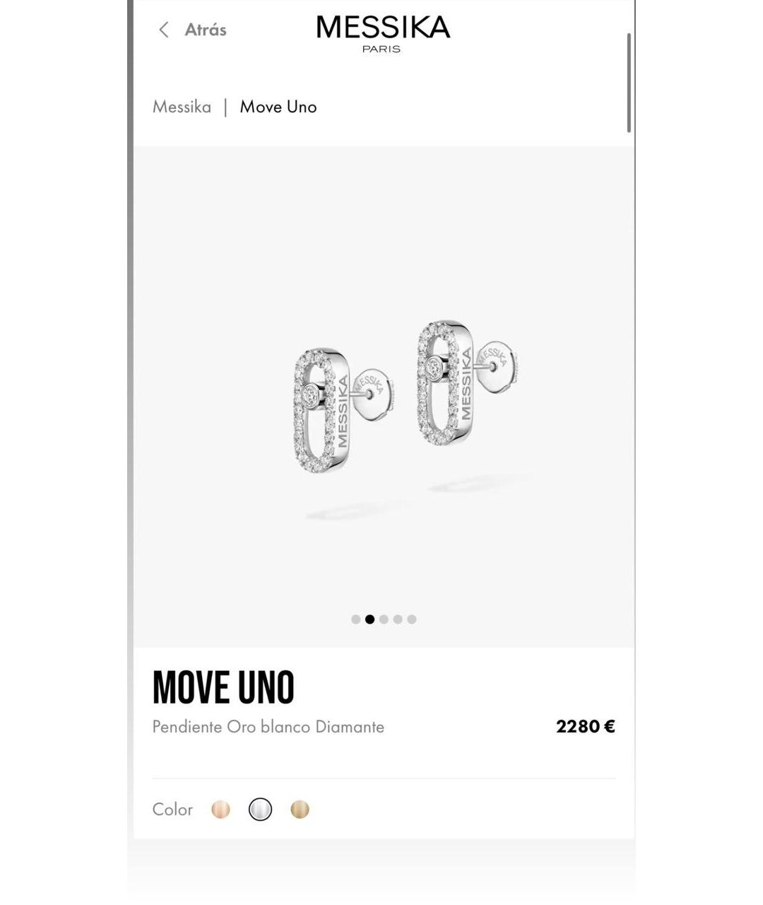MESSIKA Серебряные серьги из белого золота, фото 2