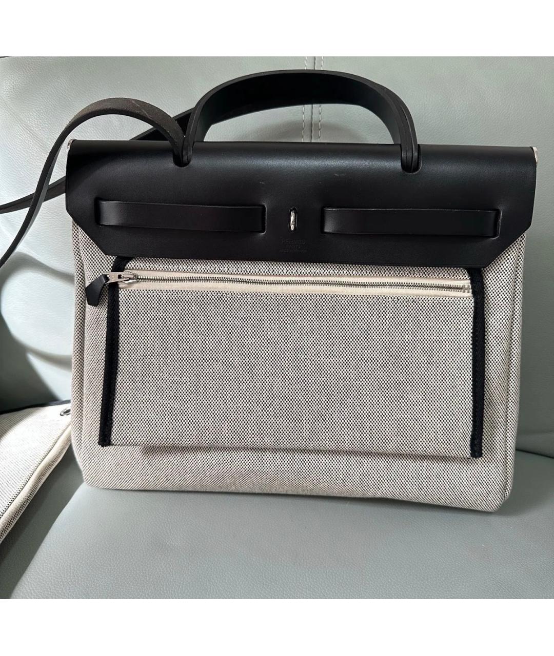 HERMES Серая тканевая сумка через плечо, фото 3