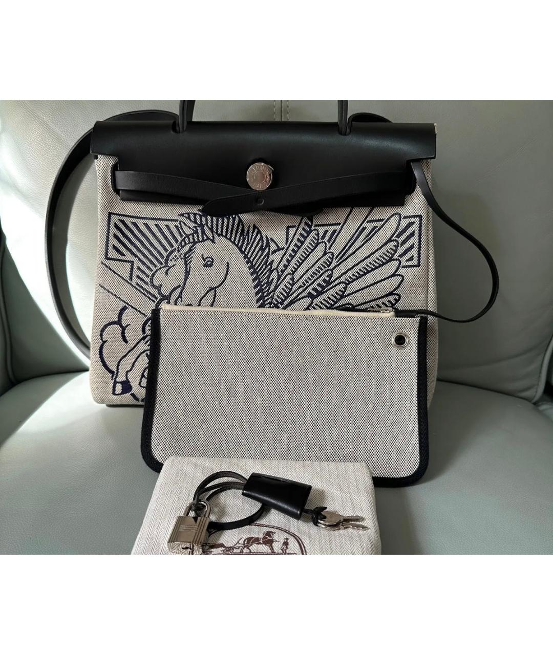 HERMES Серая тканевая сумка через плечо, фото 2