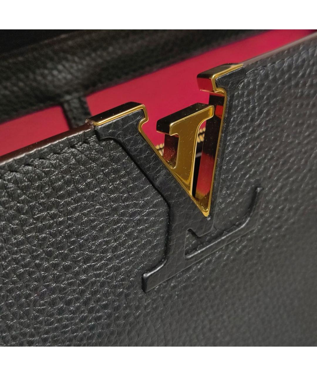 LOUIS VUITTON Черная кожаная сумка через плечо, фото 7