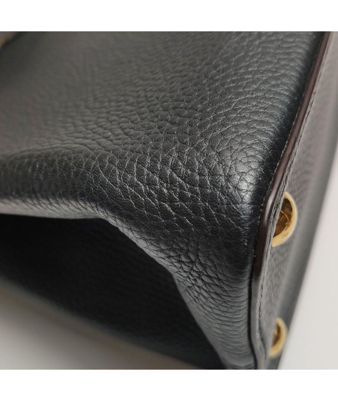 LOUIS VUITTON Черная кожаная сумка через плечо, фото 8