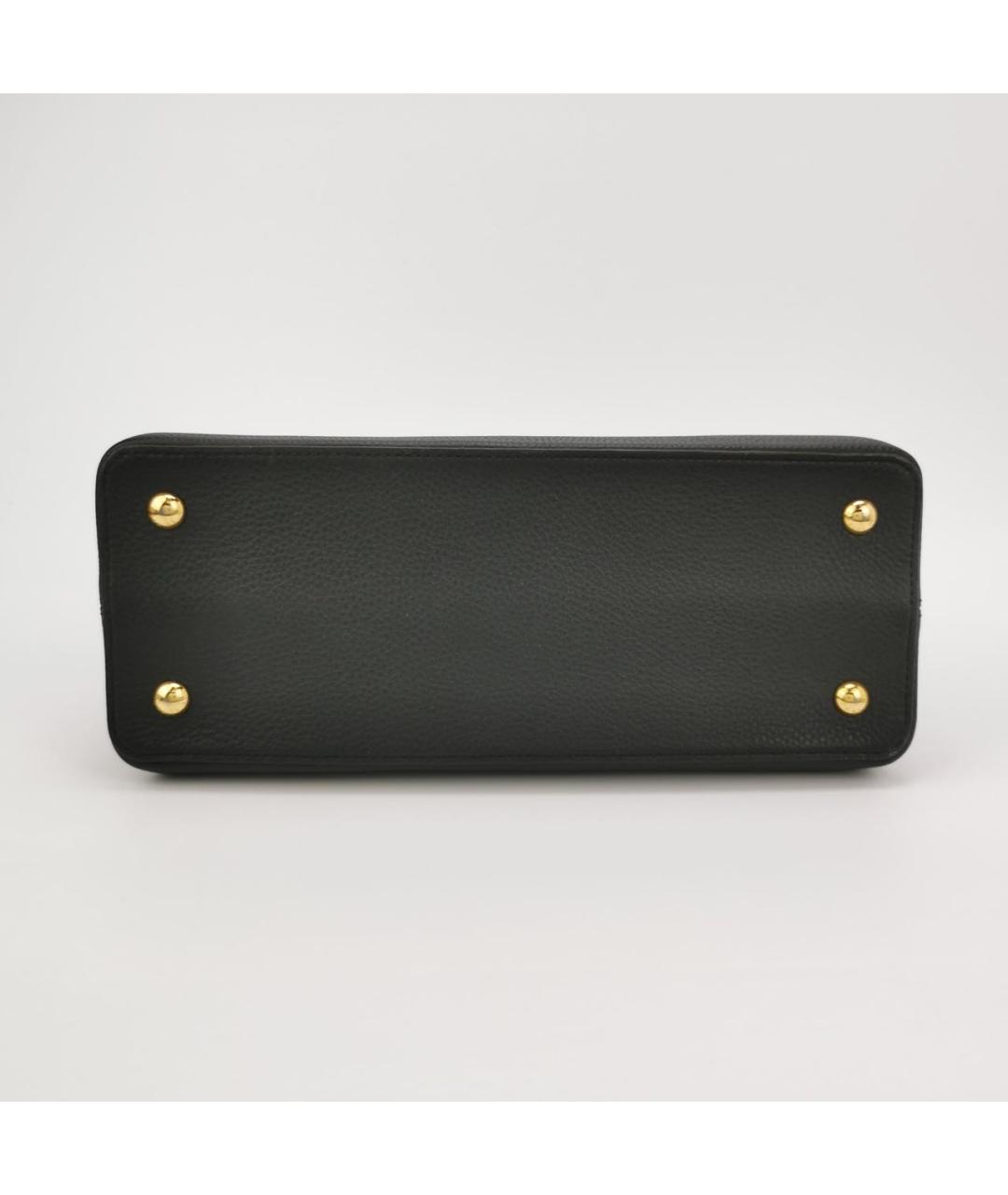 LOUIS VUITTON Черная кожаная сумка через плечо, фото 5