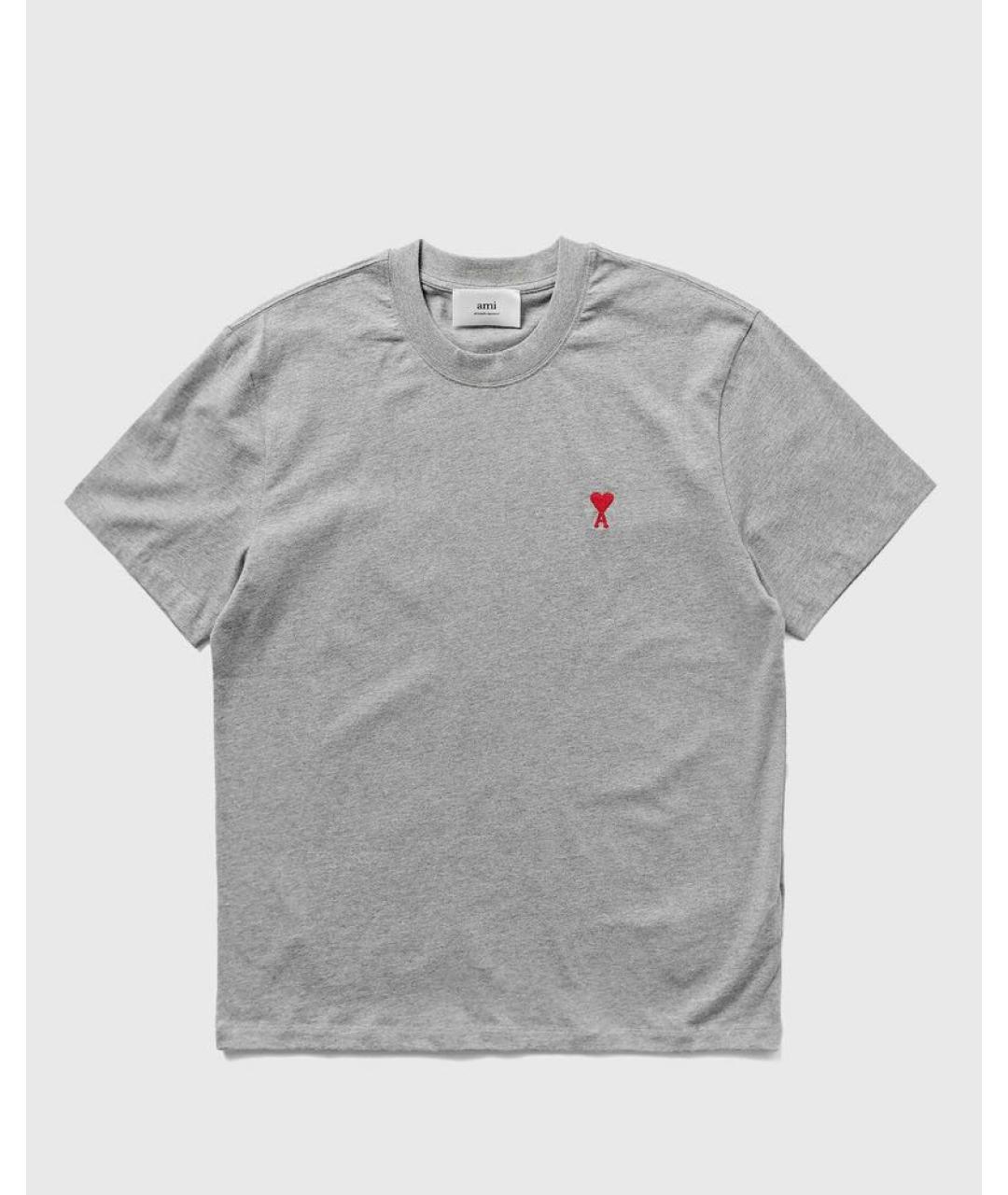 Ami Paris Серая хлопковая футболка, фото 6