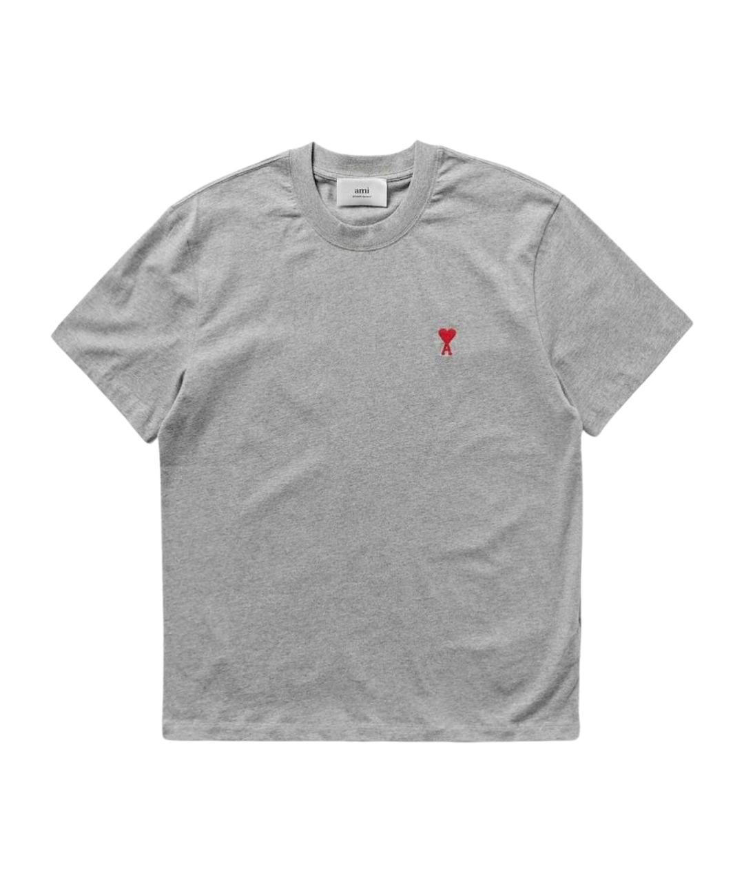 Ami Paris Серая хлопковая футболка, фото 1
