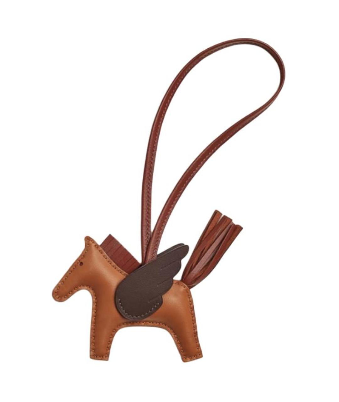 HERMES Коричневый брелок, фото 1