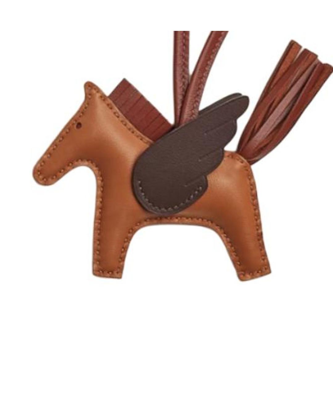 HERMES Коричневый брелок, фото 2