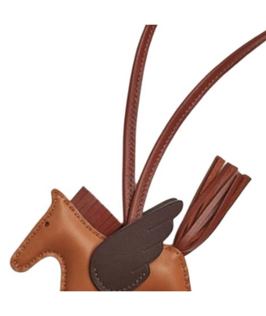 HERMES Коричневый брелок, фото 3