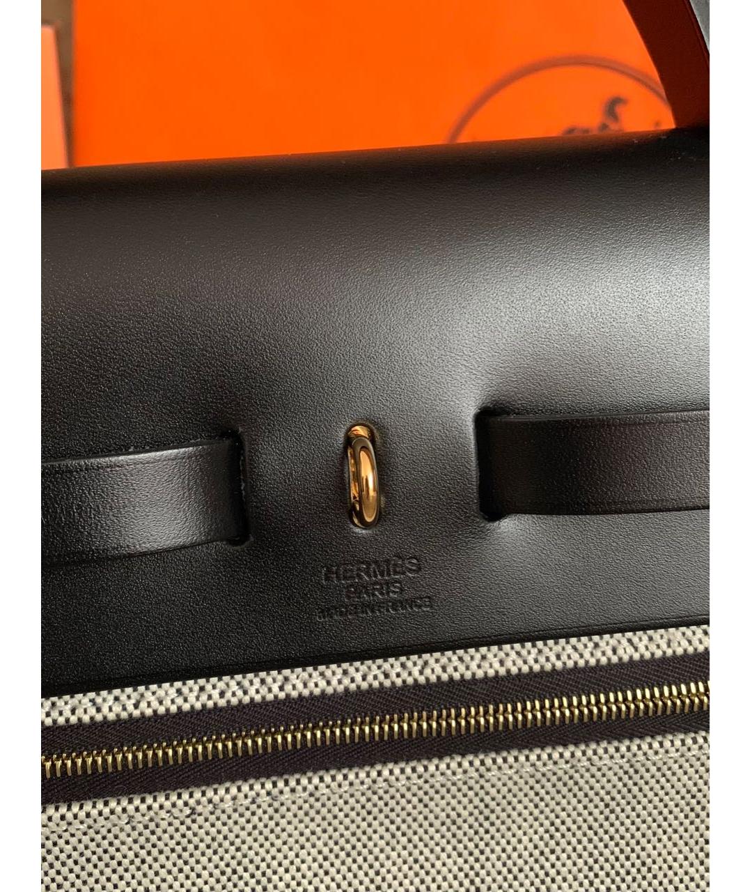 HERMES Черная кожаная сумка с короткими ручками, фото 7