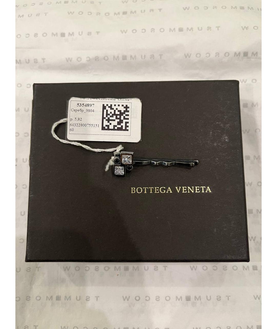BOTTEGA VENETA Серебряная серебряная брошь, фото 3