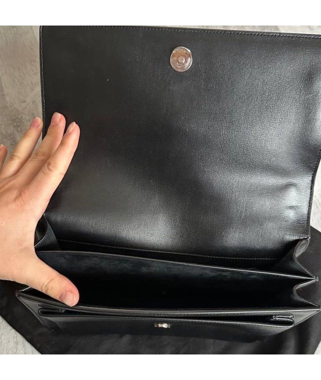 SAINT LAURENT Черная кожаная сумка через плечо, фото 7